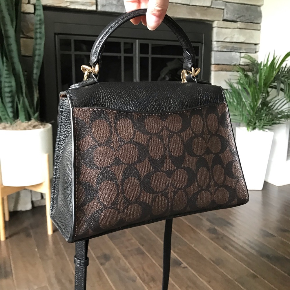 Coach Pepper Satchel Crossbody Purse, Signature Canvas / Leather, C7226 - Picture 8 of 16